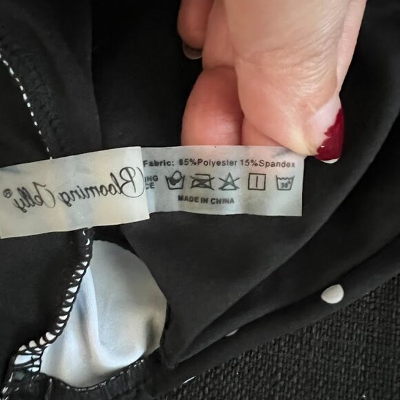 Blooming Jelly Black White Polka Dot Removable Pads Bikini Top Swimsuit Large - Picture 6 of 7